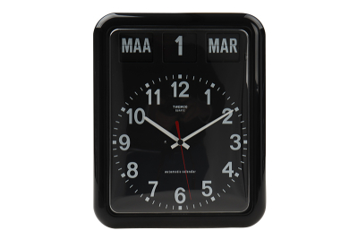 Big analogue Calendar Clock BQ-12A  - black FR