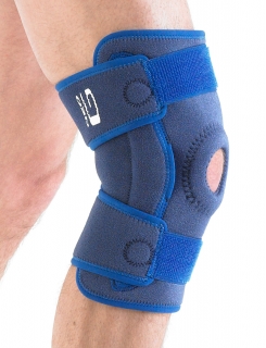 Hinged open knee support