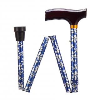 Adjustable Walking Sticks - Folding - blue petal 84 - 94 cm