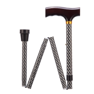Adjustable Walking Sticks - Folding - etched black 76 - 89 cm