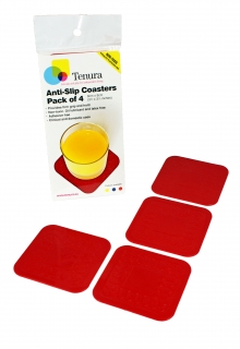 Anti-Slip Rectangular Coasters - red