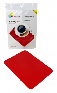 Anti-slip matten rechthoekig - rood 25,5 x 18,5 cm