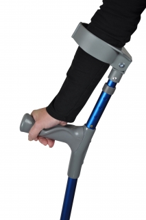 Comfort Grip Adjustable Crutches - blue metallic