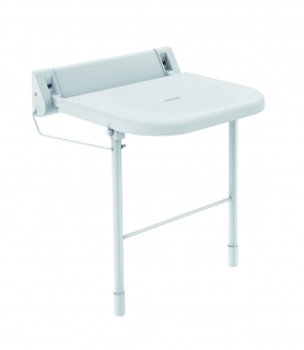 Lift-up shower seat with floor supports