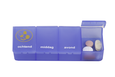 Pill Box 1 day - 4 compartments tranparent blue NL
