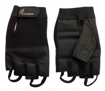 Leather summer gloves black - S