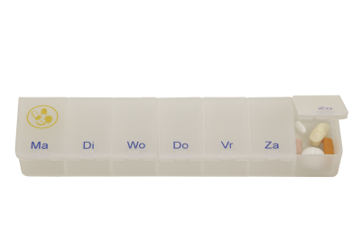 Pill Box 1 week - tranparent white NL