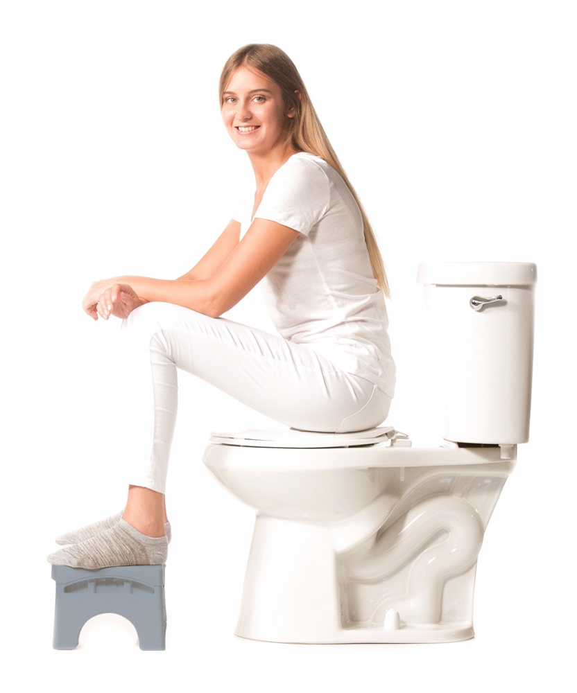 LOMOS foldable bathroom & toilet stool “vital” in white 44x32x21cm 