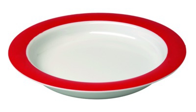 Assiette - grand blanc/rouge nouveau