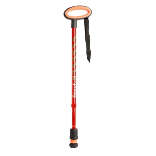 Walking stick with oval handle - red
