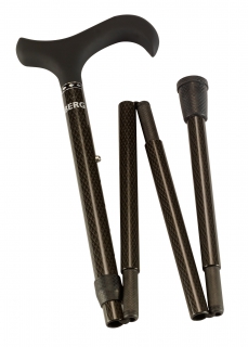 Carbon folding walking stick - with soft Derby handle