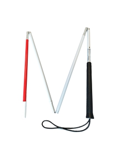 Folding cane for the blind