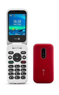 Mobile Phone 6820 4G with talking keys - red/white