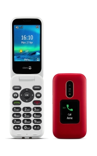 Mobiele telefoon 6880 4G met sprekende toetsen - rood/wit