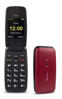 Primo Téléphone mobile 401 2G modèle simple - rouge/noir