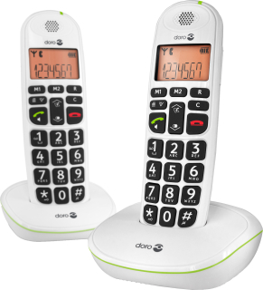 PhoneEasy 100w cordless duo phone set - white