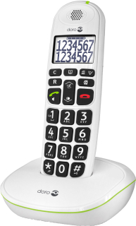 PhoneEasy 110 cordless phone with talking number keys - white