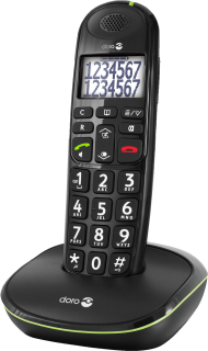 PhoneEasy 110 cordless phone with talking number keys - black