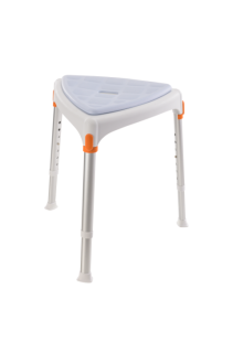 Shower stool – triangle - soft seat clear blue