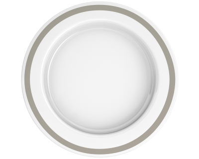 Teller mit Kipp-Trick 921 schmaler Rand leinen_Draufsicht 