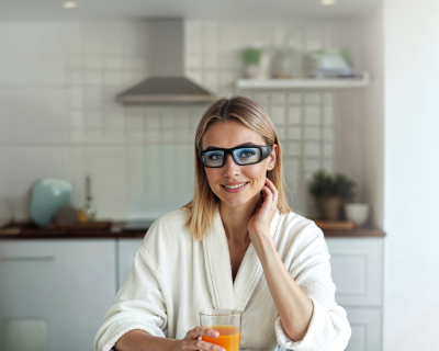 Propeaq 3 lichtbril - dame aan ontbijt