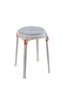 Shower stool – round - soft seat clear blue